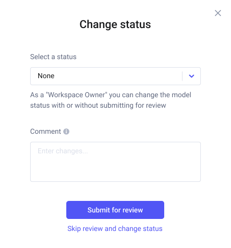 manage status modal